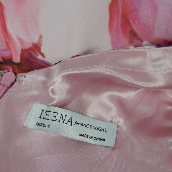 Mac Duggal Floral One Shoulder Flowy Mini DRESS Size 2 XS Pink Chiffon NEW $398 - Picture 8 of 15
